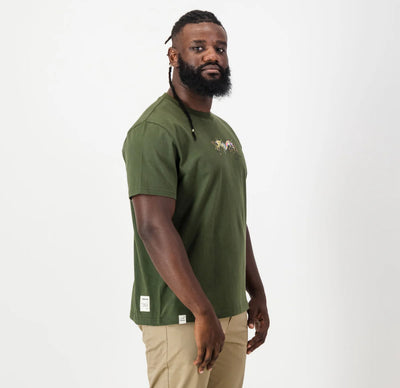 Springboks Graffiti Regular Crew Tee-Military Olive