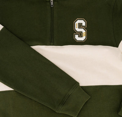 Stillknocks S Hoop Quarter Zip Sweat-Military Olive
