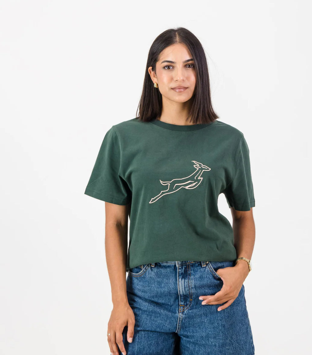 Springboks Stadium Bok Regular Crew Tee-Navy