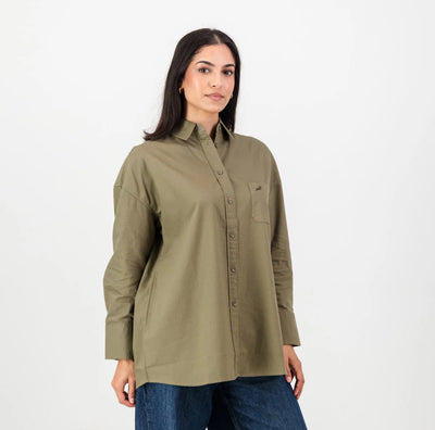 Springboks Ladies Oxford Shirt-Taupe