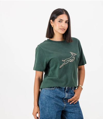 Springboks Stadium Bok Regular Crew Tee-Navy