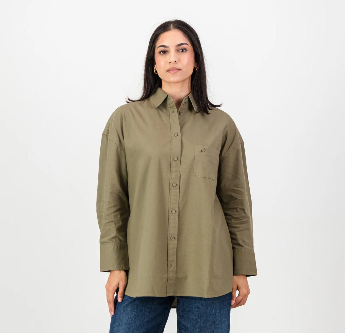 Springboks Ladies Oxford Shirt-Taupe