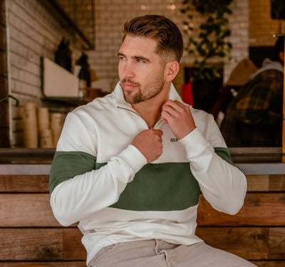 Old School Hoop Quarter Zip Sweat-OS Green