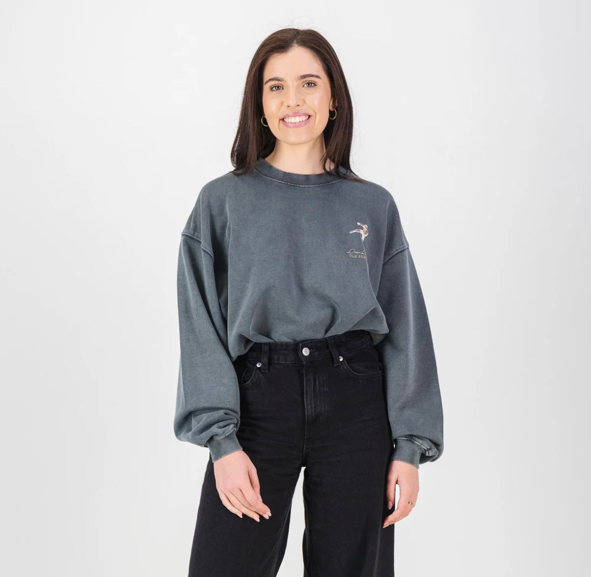 Stillknocks Acid Wash Crew Sweat- Turb Grey