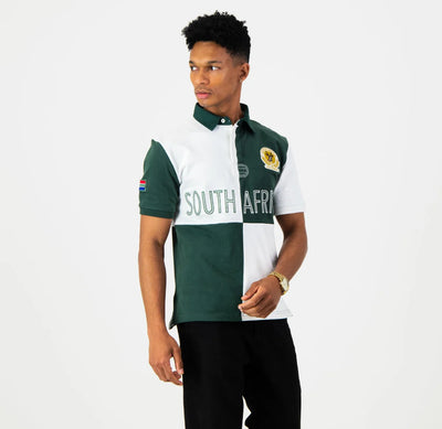 SA Supporters Quartered SS Rugby Jersey-White
