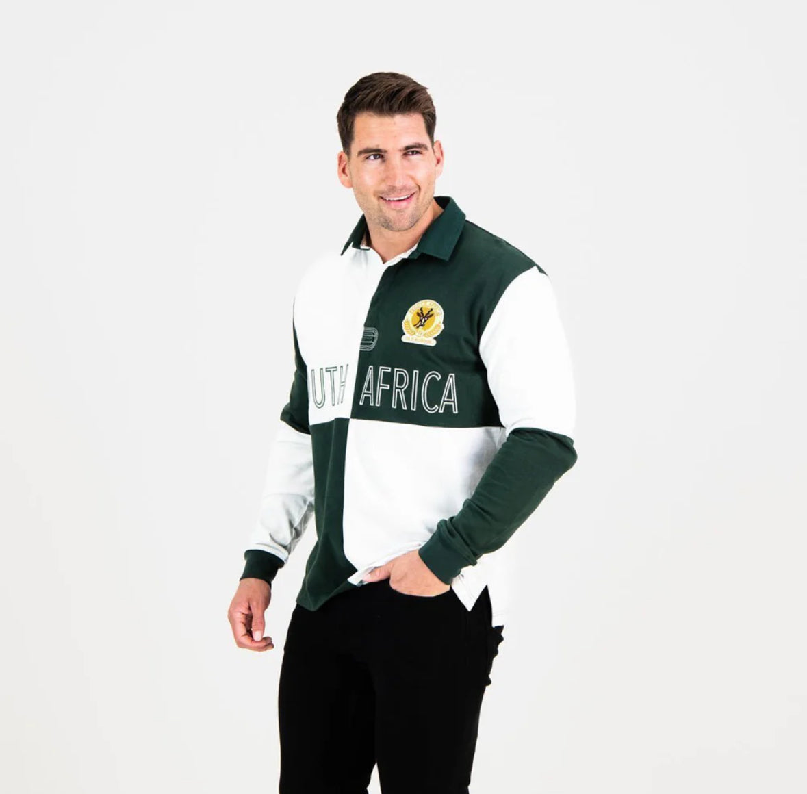 SA Supporters Quartered LS Rugby Jersey-OS Green