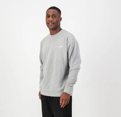 Springboks HS Small logo Crew Sweat - LT Grey Melange