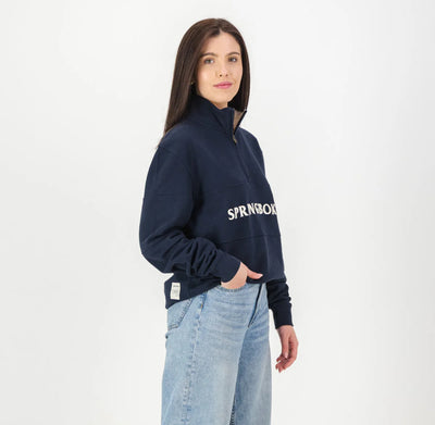 Springboks Word Quarter Zip Sweat-Navy