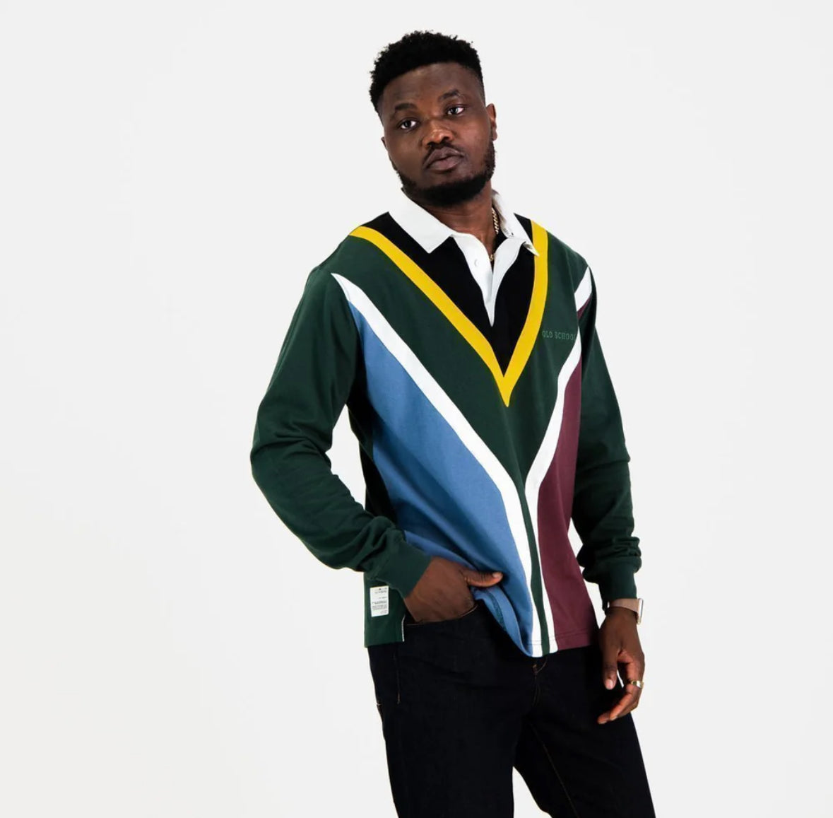 SA Supporters Flag LS Rugby Jersey-OS Green