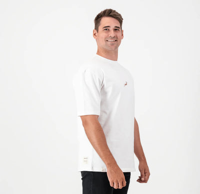 Springboks Pop Badge Boxy Crew Tee-White