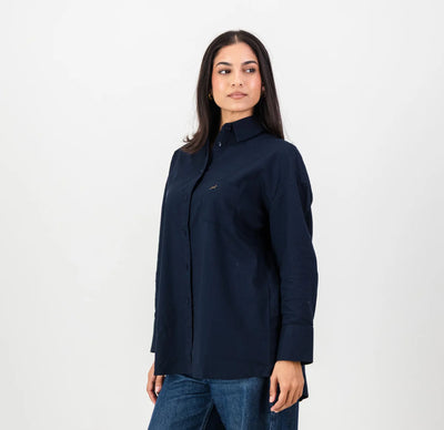 Springboks Ladies Oxford Shirt-Navy