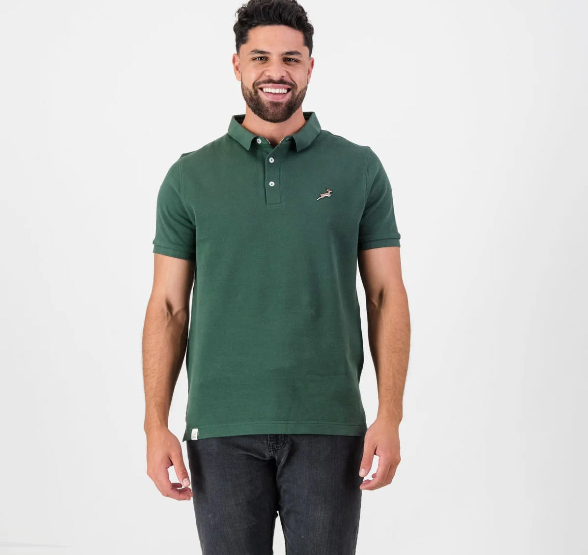 Springboks LC SML Badge SS Polo - OS Green
