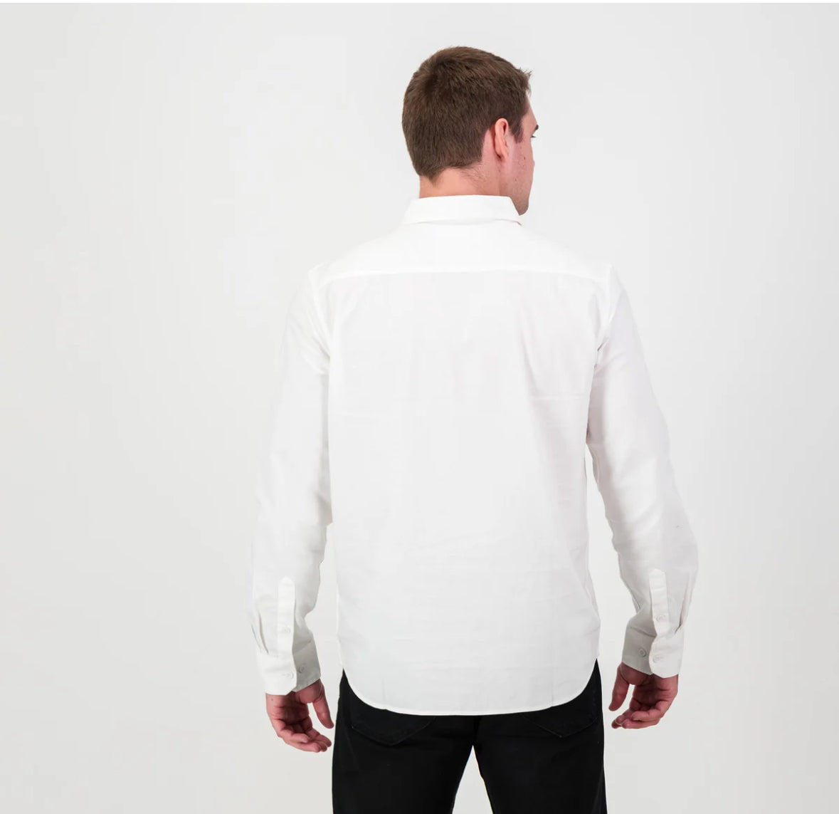 Springboks Tailored LS Oxford Shirt-White