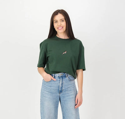 Springboks Pop Badge Boxy Crew Tee - OS Green