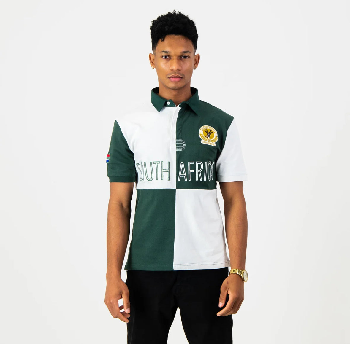SA Supporters Quartered SS Rugby Jersey-White