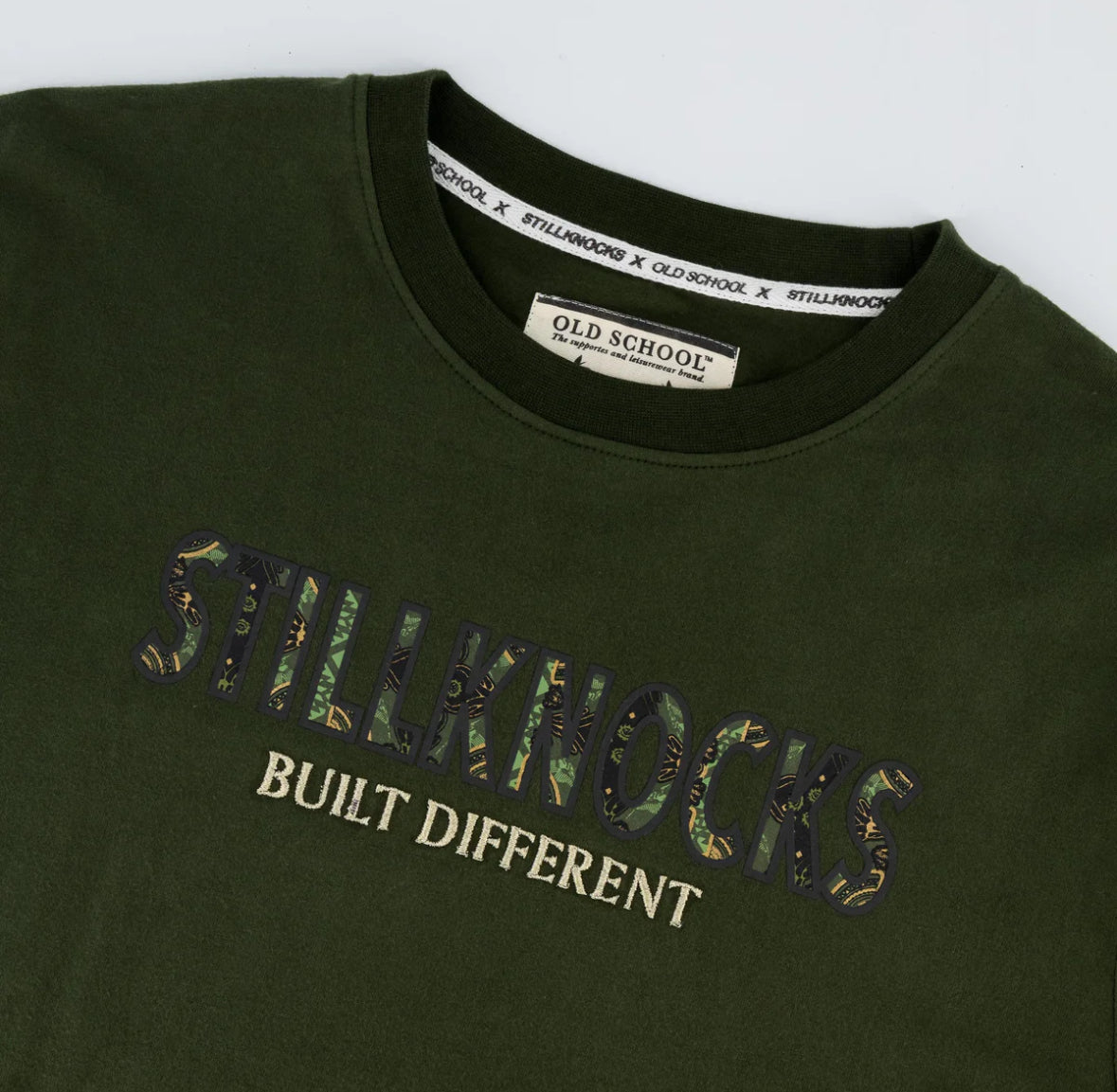 Stillknocks Built Diff Regular Crew Tee-Military Olive