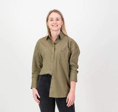 Springboks Ladies Oxford Shirt-Taupe