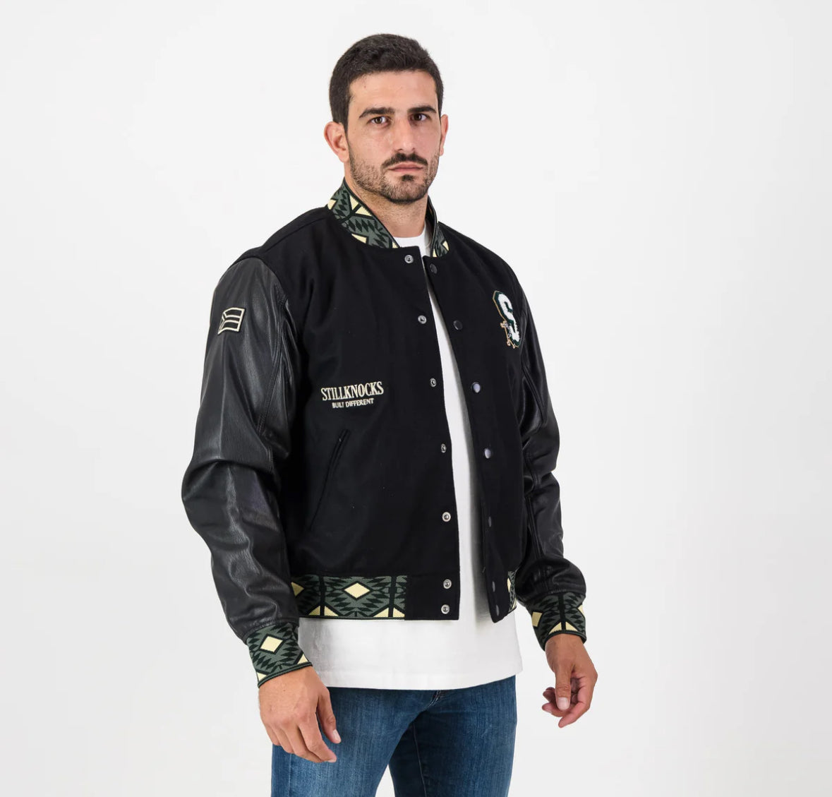 Stillknocks And Still Legends Bomber Jacket-Black