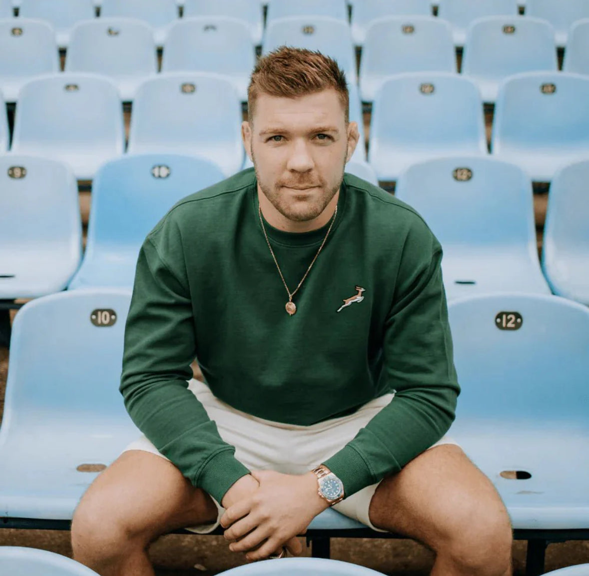 Springboks Nat Badge Crew Neck Sweat-OS Green