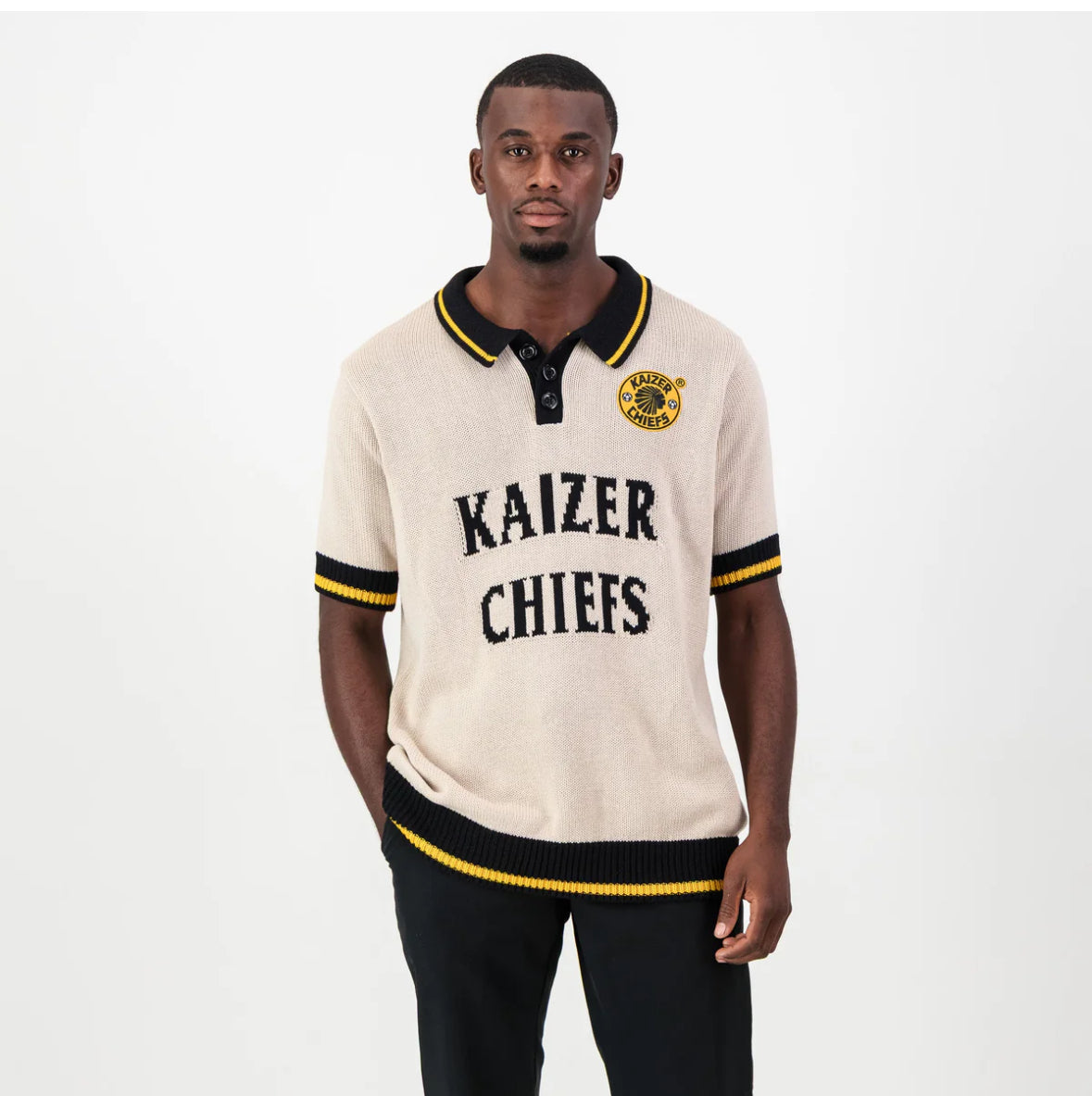 Kaizer Chiefs SS Knitted Jersey-Ivory