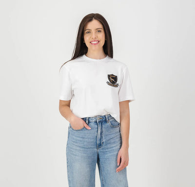 Springboks Shield Badge Regular Crew Tee - White