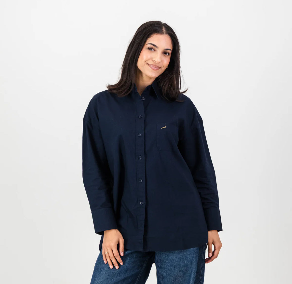 Springboks Ladies Oxford Shirt-Navy