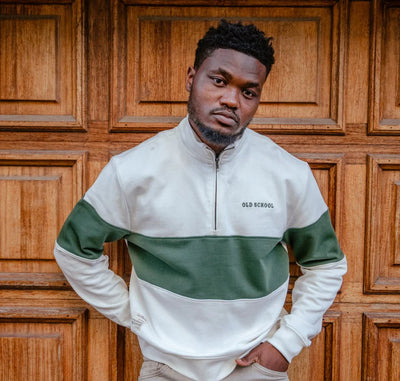Old School Hoop Quarter Zip Sweat-OS Green