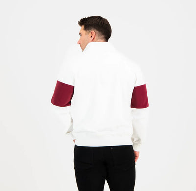 Old School Hoop Quarter Zip Sweat-Maroon