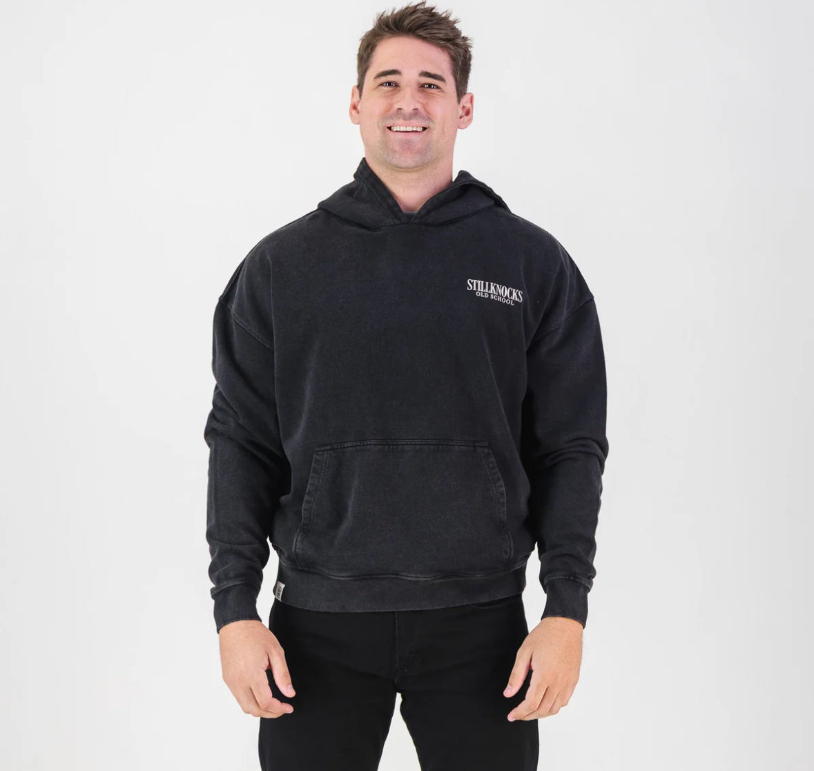 Stillknocks Acid Wash Hoodie Sweat- Black