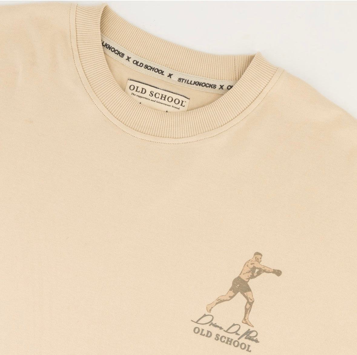 Stillknocks Small Logo Boxy Crew Tee- Ivory