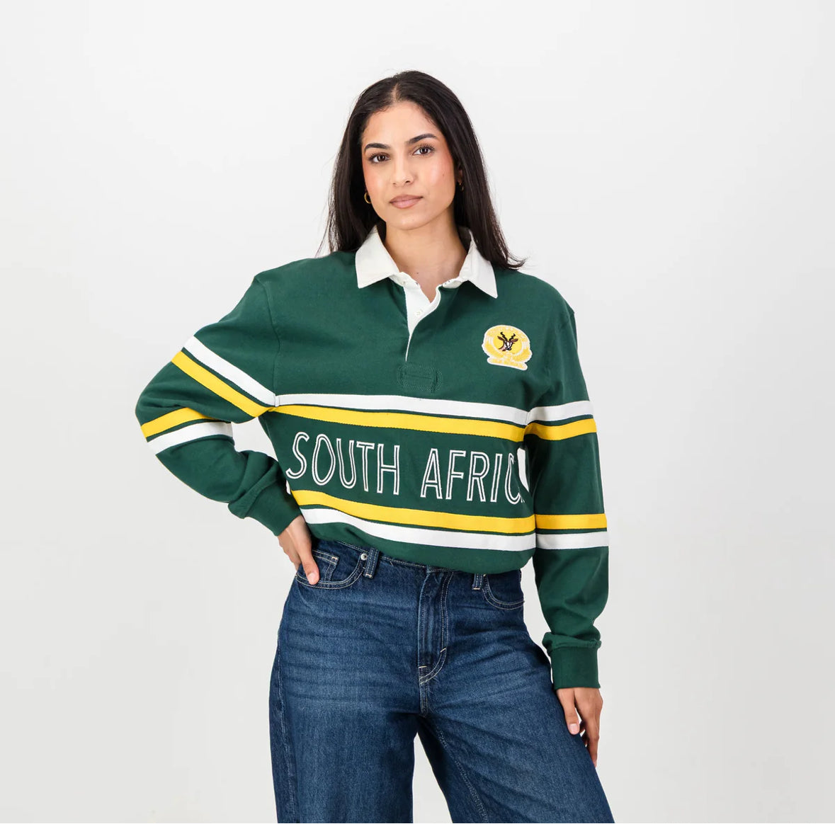 SA Supporters Mid Field LS Rugby Jersey-OS Green