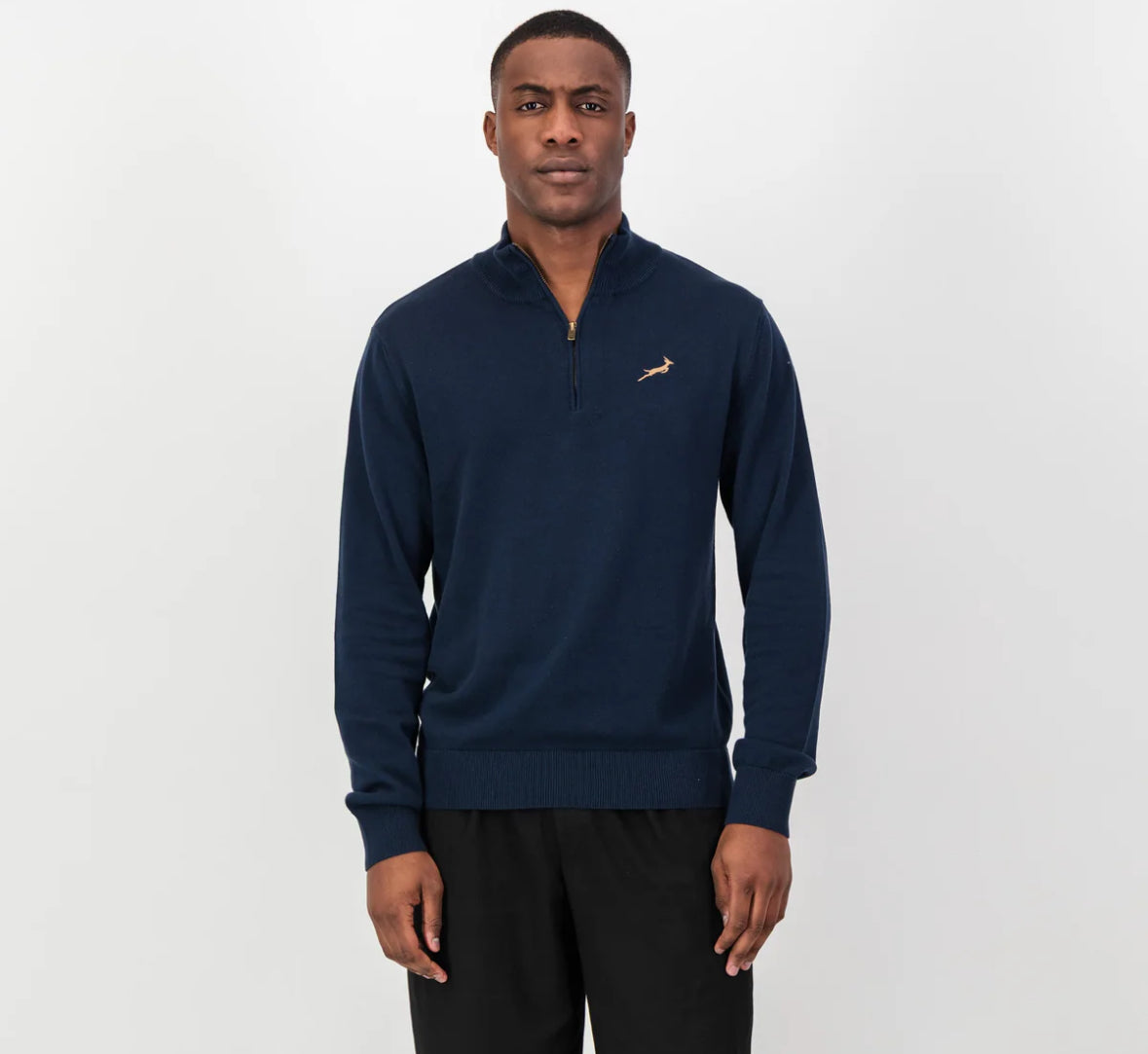 Springboks Quarter Zip Knit-Navy