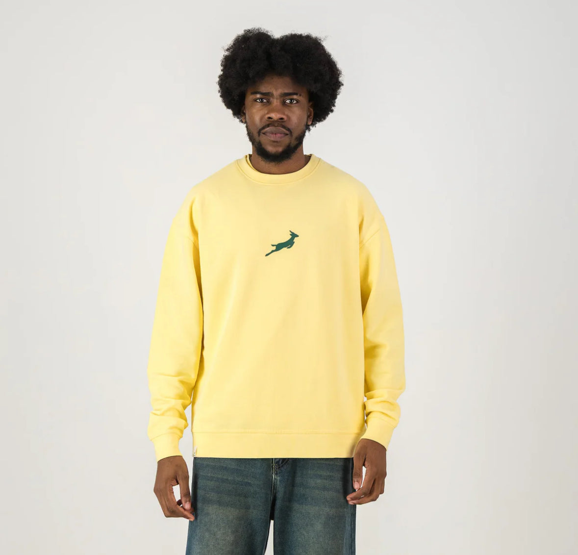 Springboks HS Middle Logo Crew Sweat - Sunshine