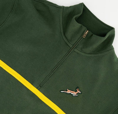 Springboks Twill Hoop Quarter Zip Sweat - OS Green
