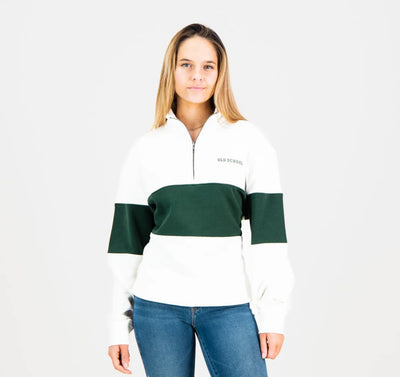 Old School Hoop Quarter Zip Sweat-OS Green