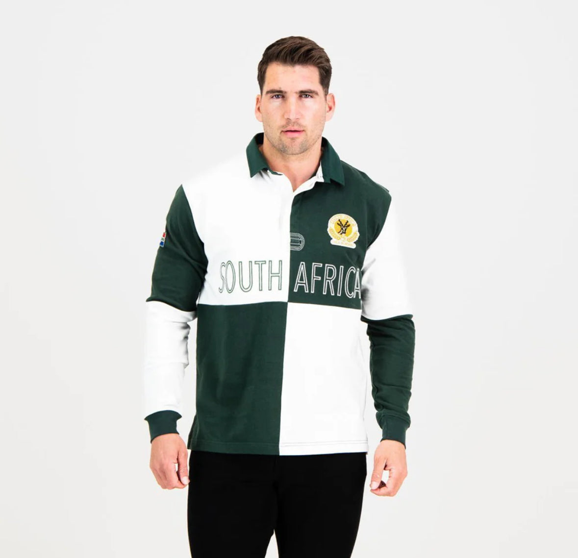 SA Supporters Quartered LS Rugby Jersey-OS Green
