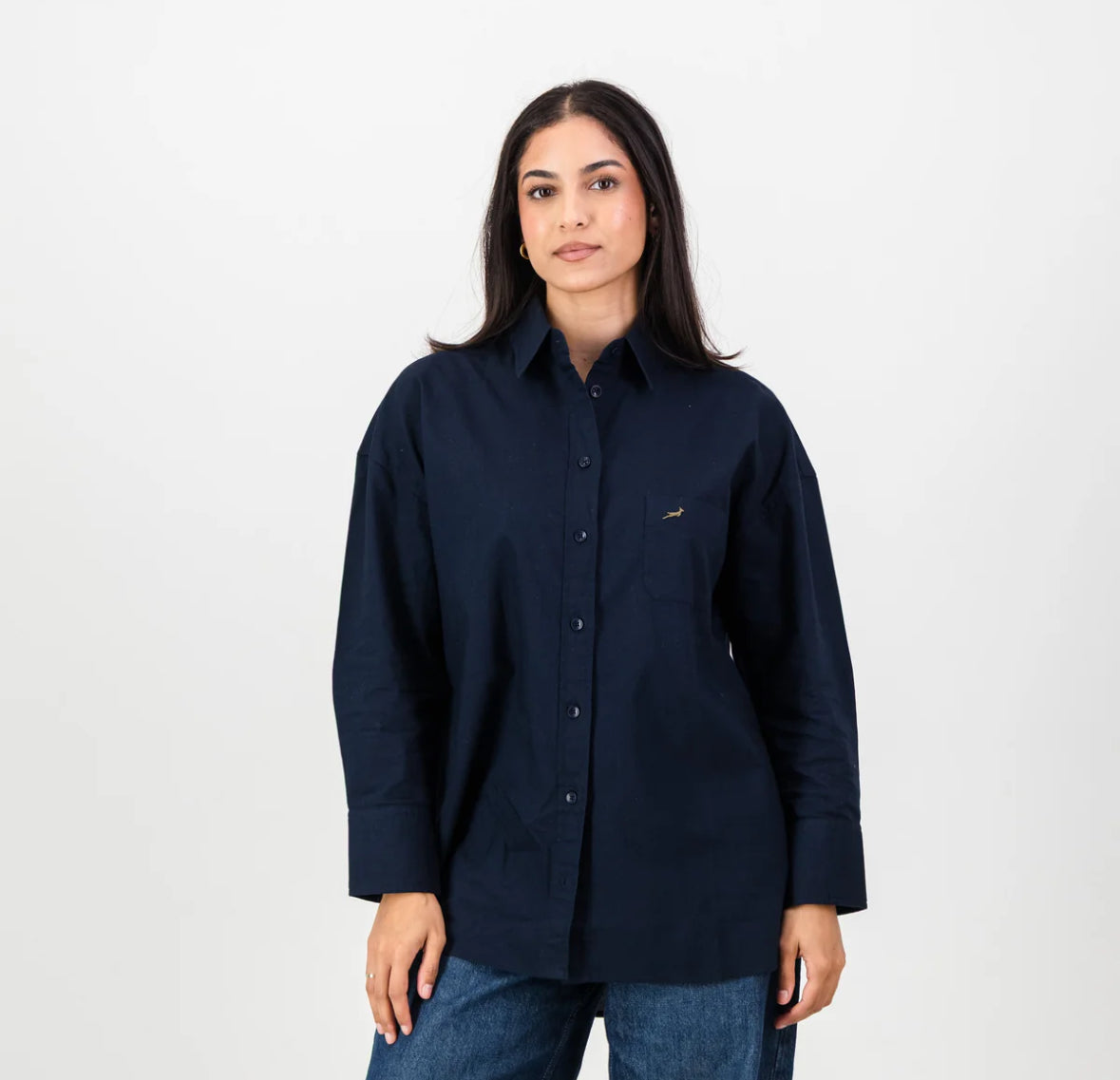 Springboks Ladies Oxford Shirt-Navy