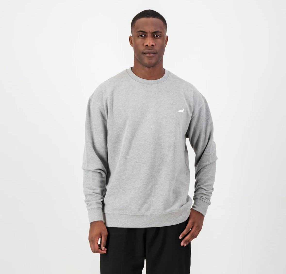 Springboks HS Small logo Crew Sweat - LT Grey Melange