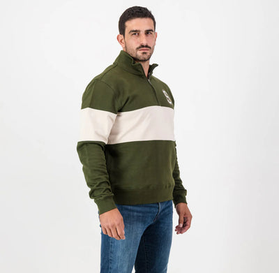 Stillknocks S Hoop Quarter Zip Sweat-Military Olive