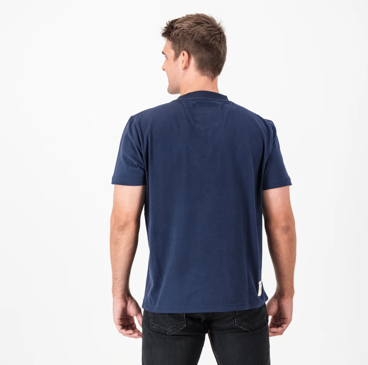 Springboks Outline EMB Regular Crew Tee-Navy