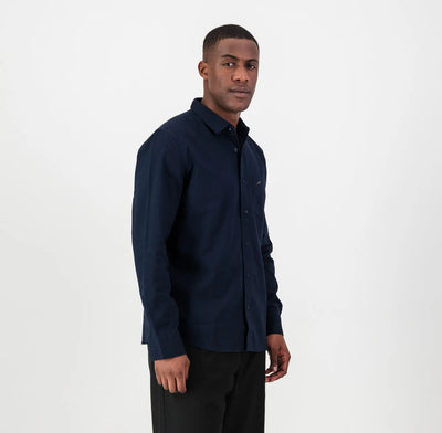 Springboks Tailored LS Oxford Shirt-Navy