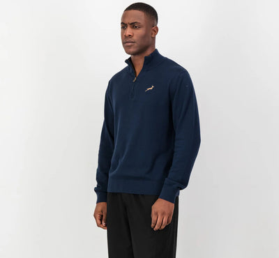 Springboks Quarter Zip Knit-Navy