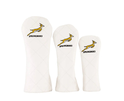 Springboks Leather Golf Cover-White