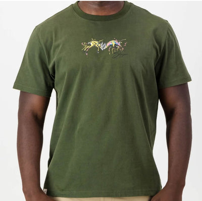 Springboks Graffiti Regular Crew Tee-Military Olive
