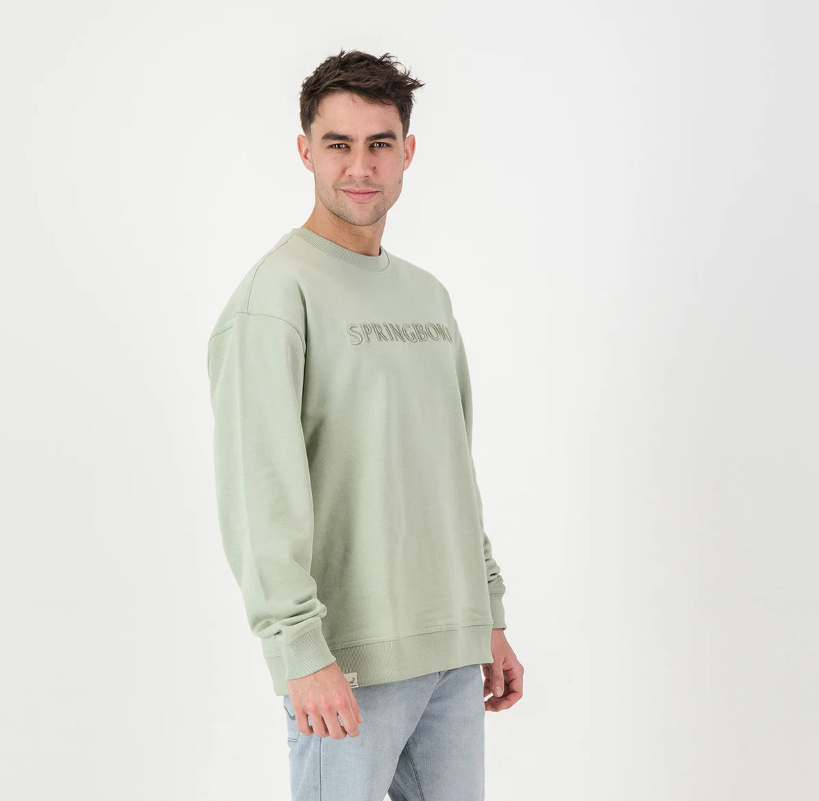 Springboks Word FGFG Crew Sweat-Desert Sage