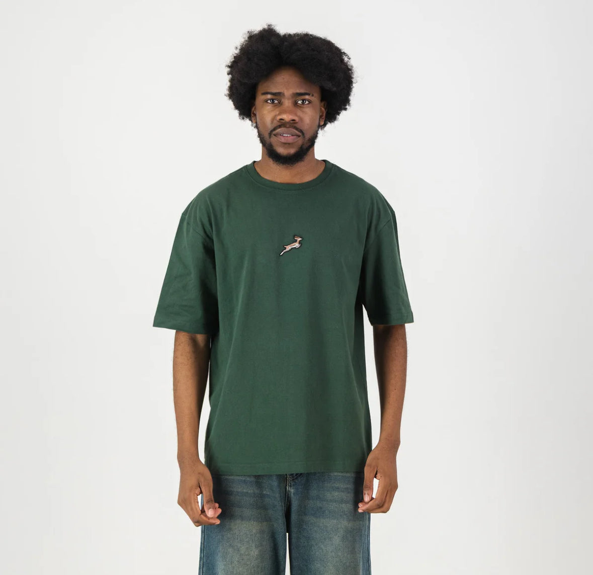 Springboks Pop Badge Boxy Crew Tee - OS Green