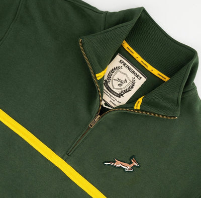 Springboks Twill Hoop Quarter Zip Sweat - OS Green