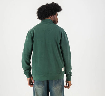 Springboks Twill SLV Quarter Zip Sweat-OS Green (UNISEX)