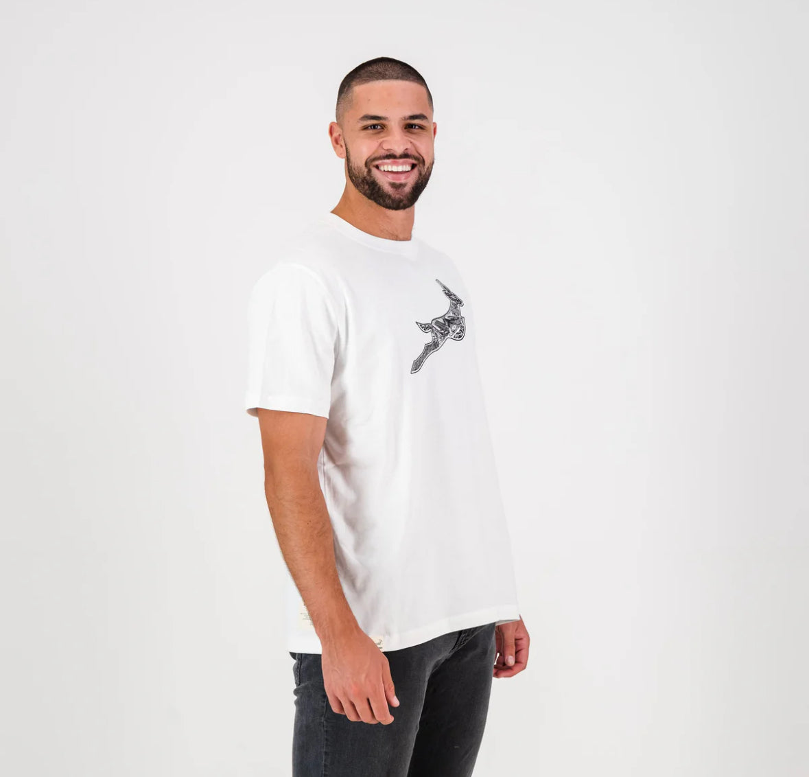Springboks Stadium Bok Regular Crew Tee-White