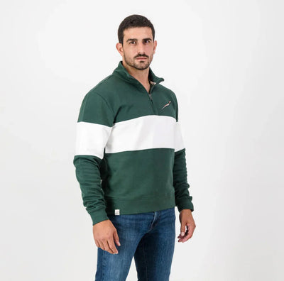 Springboks Classic Hoop Quarter Zip-OS Green